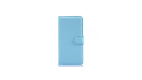 MW Wallet Book Case Lychee Licht Blauw voor Samsung Galaxy Grand Prime