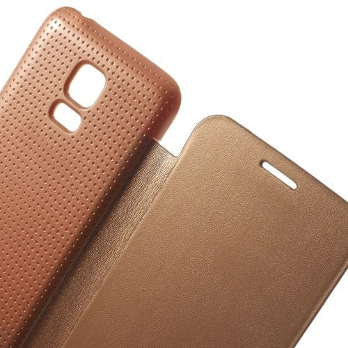 MW Book Case met Battery Cover Rose Goud voor Samsung Galaxy S5 Mini
