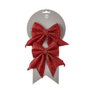 House of Seasons Glitter Strikken 12x13 cm 2 Stuks Rood