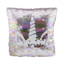 Eenhoorn Omkeerbare Pailetten Kussen Zilver