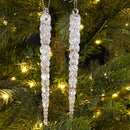 Decoris IJspegelhangers 14.5 cm 2 Stuks Wit