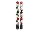 Kerstbal Glas Figuren 9 stuks - Rood/Wit