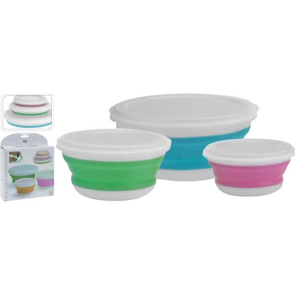 Excellent Houseware Opvouwbare Voorraaddozenset 3 Stuks Verschillende kleuren
