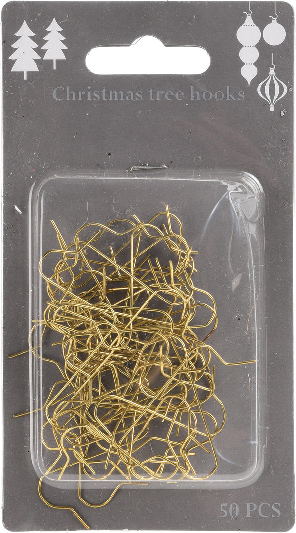Kerstboomhaakjes  50 stuks goud