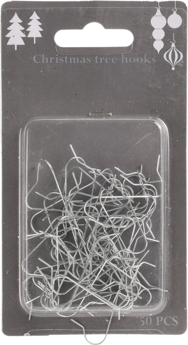 Kerstboomhaakjes 50 stuks zilver