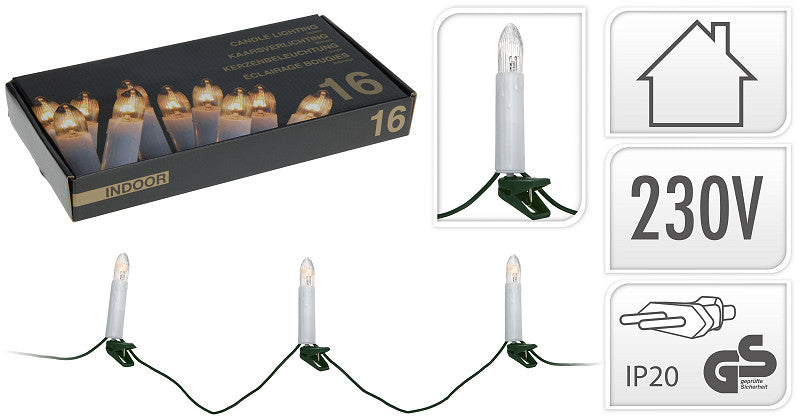 Verlichting 16 Kaarsen 9M Warm Wit - IP20