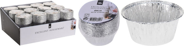 EH Aluminium schaaltje rond  Dia 8cm 16 stuks