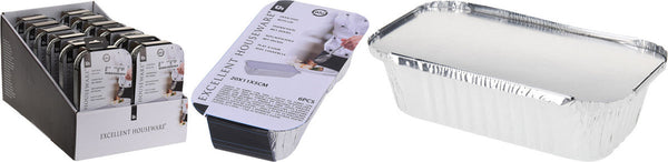 EH Aluminium ovenschaal met deksel 20x11x5cm 6 stuks
