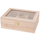 Theedoos Paulowina 21x16x7,5cm hout 6-vaks