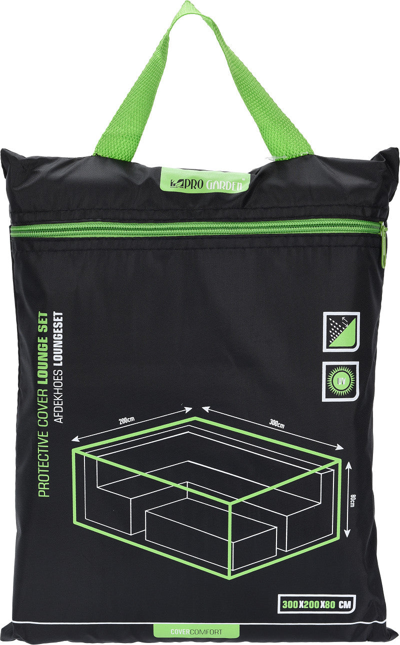 Pro Garden Afdekhoes voor Loungeset 300x200x80 cm Zwart