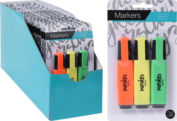 Markeerstiften Neon set van 3