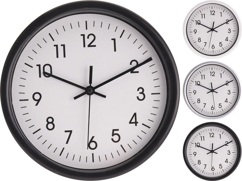 Wandklok 20 cm 3 ass kleur