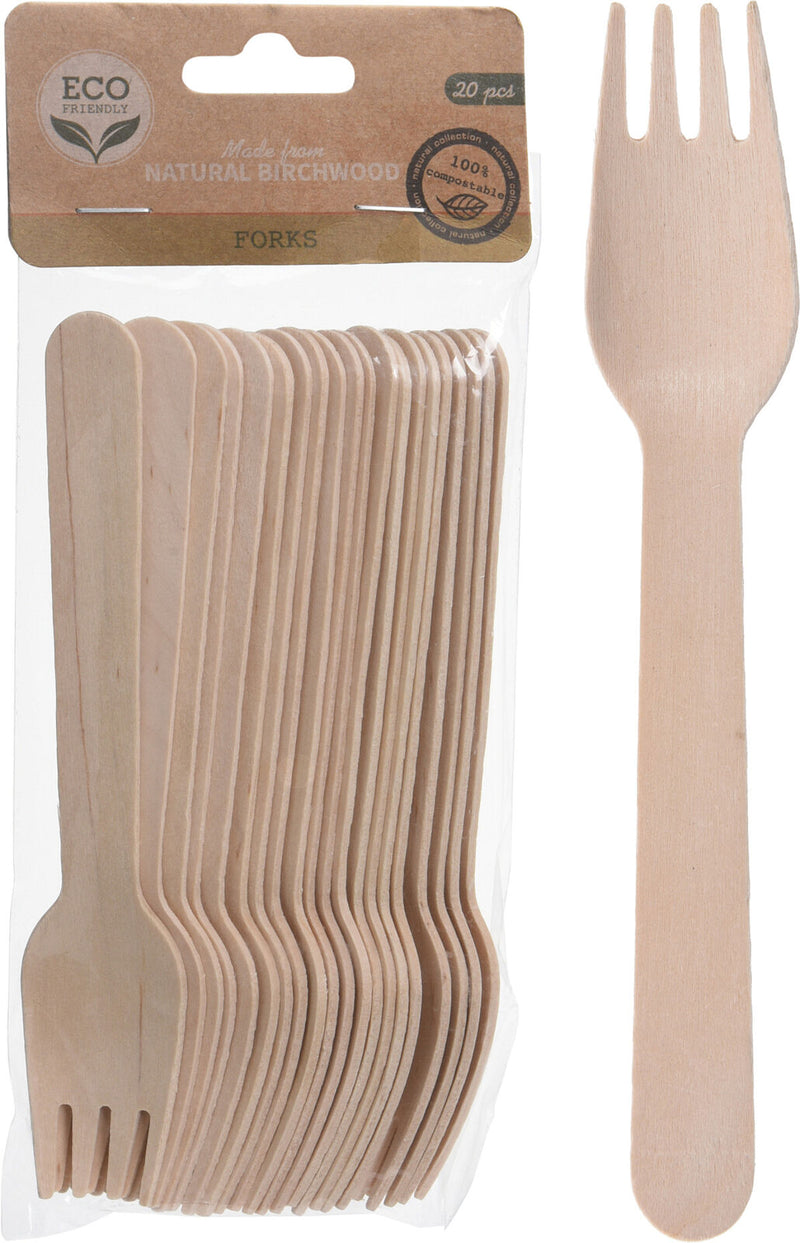 Vork hout Set van 20 stuks