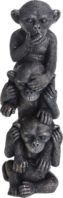 Apen horen zien zwijgen 10x31cm -zwart