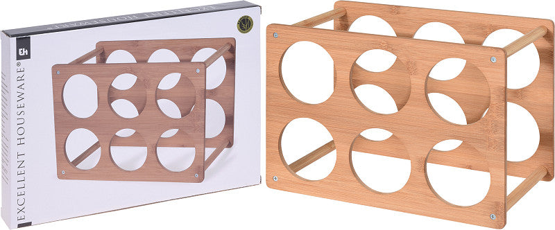 Excellent Houseware Bamboe Wijnrek voor 6 Flessen