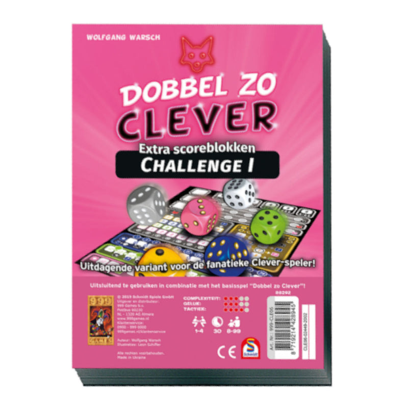 Scoreblokken  Dobbel zo Clever Challenge