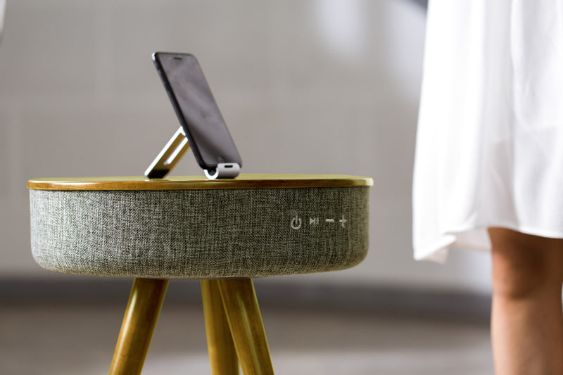 Salora Houten AirTable Speakertafel + Microfoon 41x64.5cm Hout/Beige