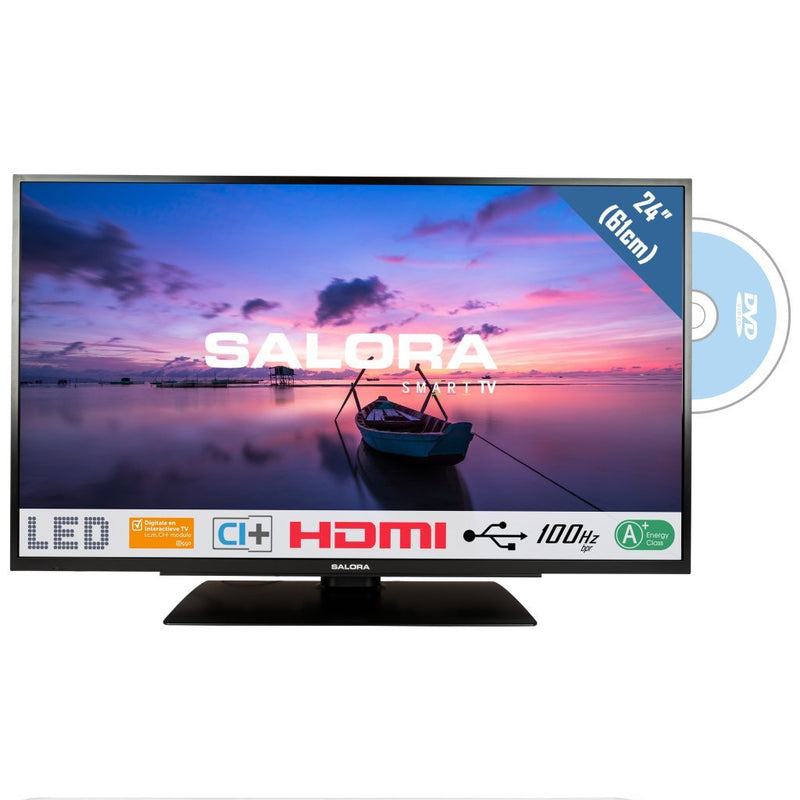 Salora 24HDB6505 HD LED-TV met Ingebouwde DVD-Speler 61 cm Zwart