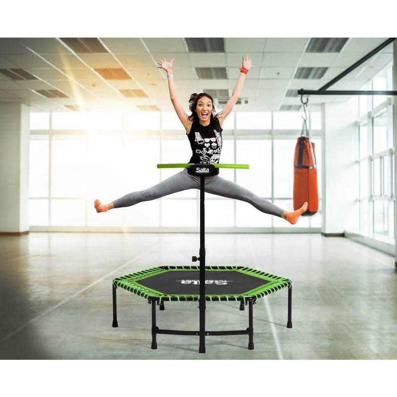 Salta 5357G Fitness Trampoline met Beugel 128x127 cm Zwart/Groen