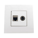 Hirschmann Gecombineerde COAX en RJ45 UTP Wandcontactdoos Wit