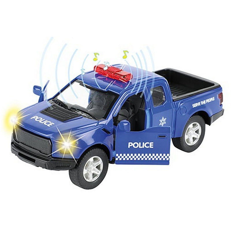 Metal Draagbare Politiegarage met Auto en Portofoon + Licht en Geluid
