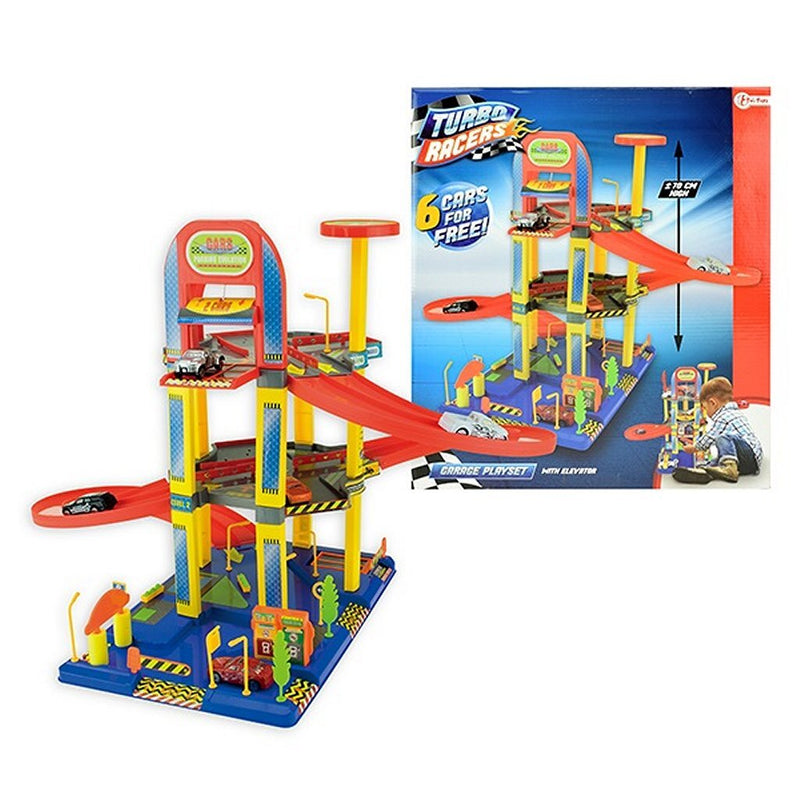 Turbo Racers Garage + Lift + 6 Auto&