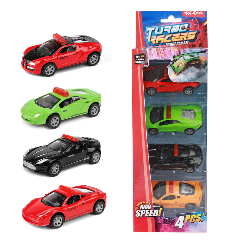 TURBO RACERS Politie auto AND apos;s pull back -4st