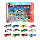 TURBO RACERS Set superauto race pull back 12 stuks