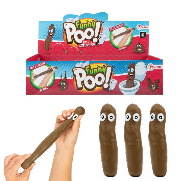 Funny Poo Anti Stressdrol Super Rekbaar, 16cm