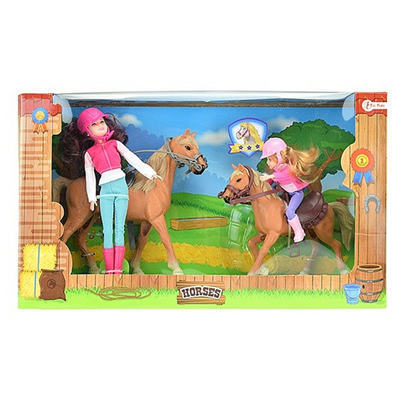 Horses Paardrijden Speelset 2 Poppen + Paarden