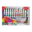 Verfset -12 tubes acrylverf met kwasten