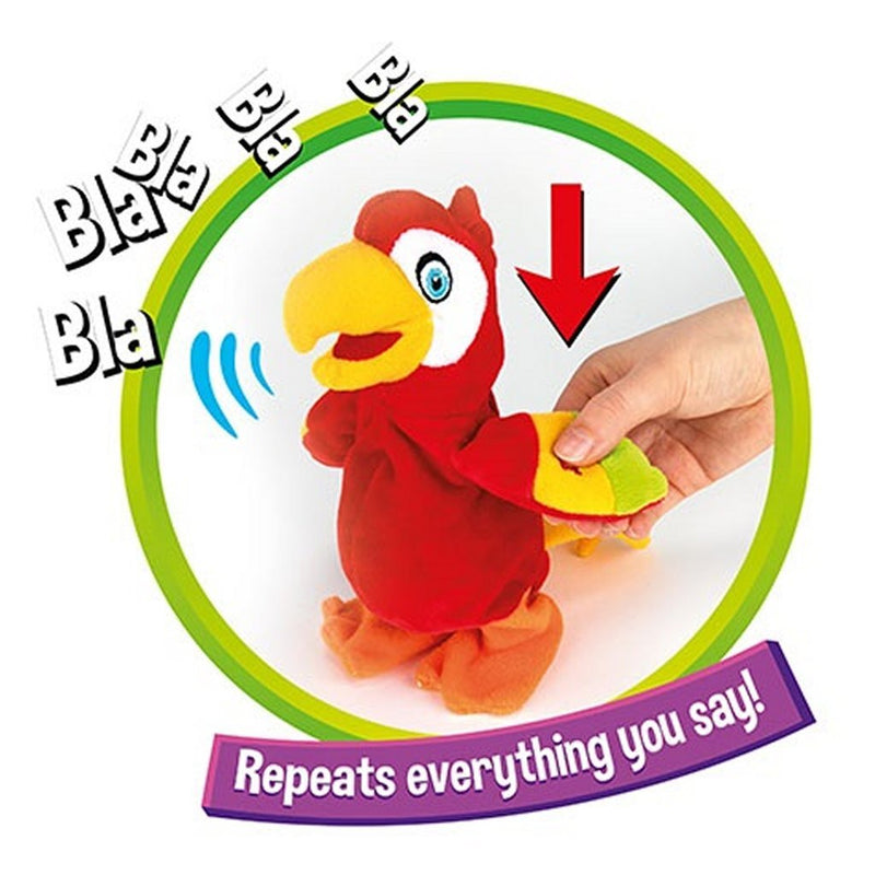 Toi-Toys Papegaai Praat + Beweegt + Zegt Je Na