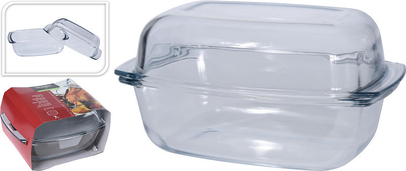 Ovenschaal met deksel glas 7 Liter