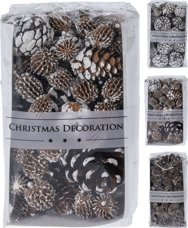 Dennenappels 15x8,5 cm 4ass