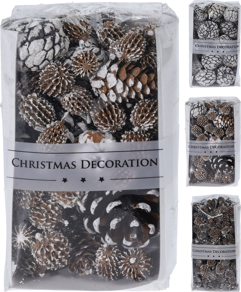 Dennenappels 15x8,5 cm 4ass