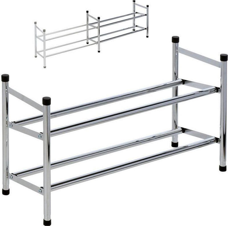 Schoenenrek 2 laags RVS uitschuibaar 61,5-115cm