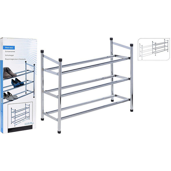 Uitschuifbaar Schoenenrek - van 61 tot 115cm - 3 laags
