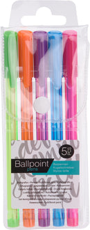 Balpenset van 5 in 5 kleuren