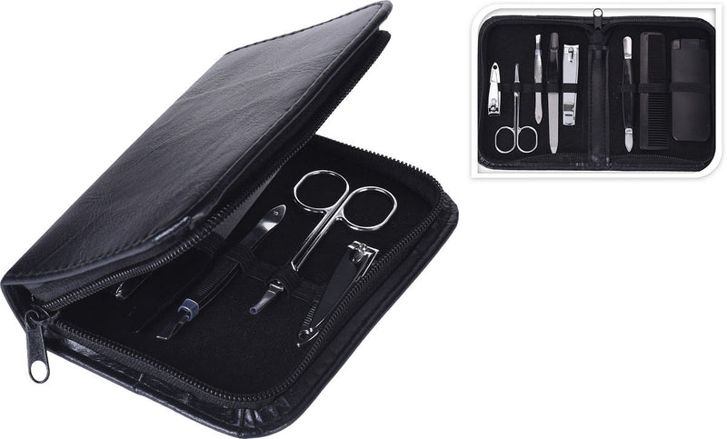Manicureset 9-delig etui zwart