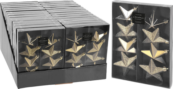 Kerstbal Onbreekbaar Ster 6.50cm 8 stuks - Goud