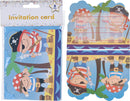Uitnodigingskaart Piraten set 8 stuks