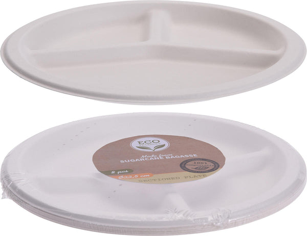 Drievaksbord Bagasse set 8 stuks