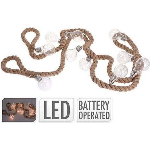 Touw met 10 Lampjes 30 LEDs 3M IP44 Batterij