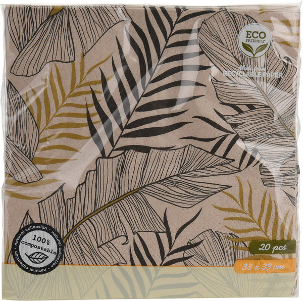 EH Servetten Recycled papier 33x33cm 20 stuks