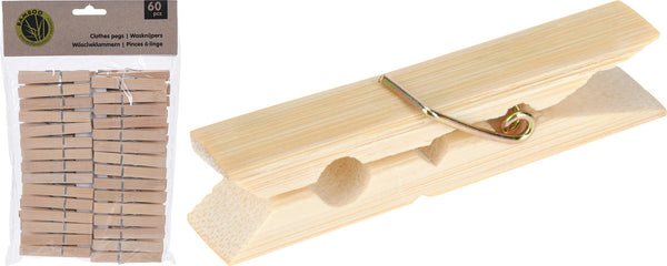 Bamboe Wasknijpers 60 Stuks