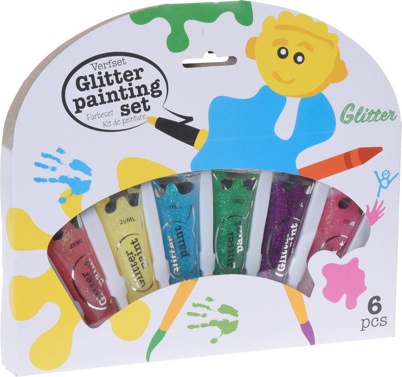 Verfset tubes glitter 6-delig