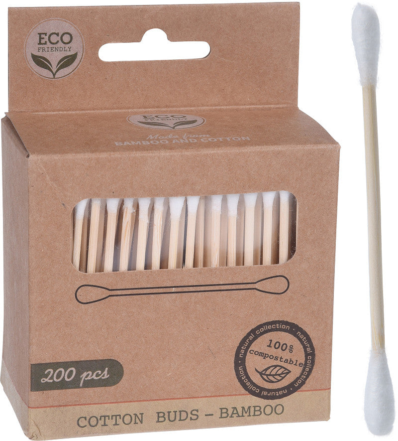 Wattenstaafjes set 200 stuks bamboe