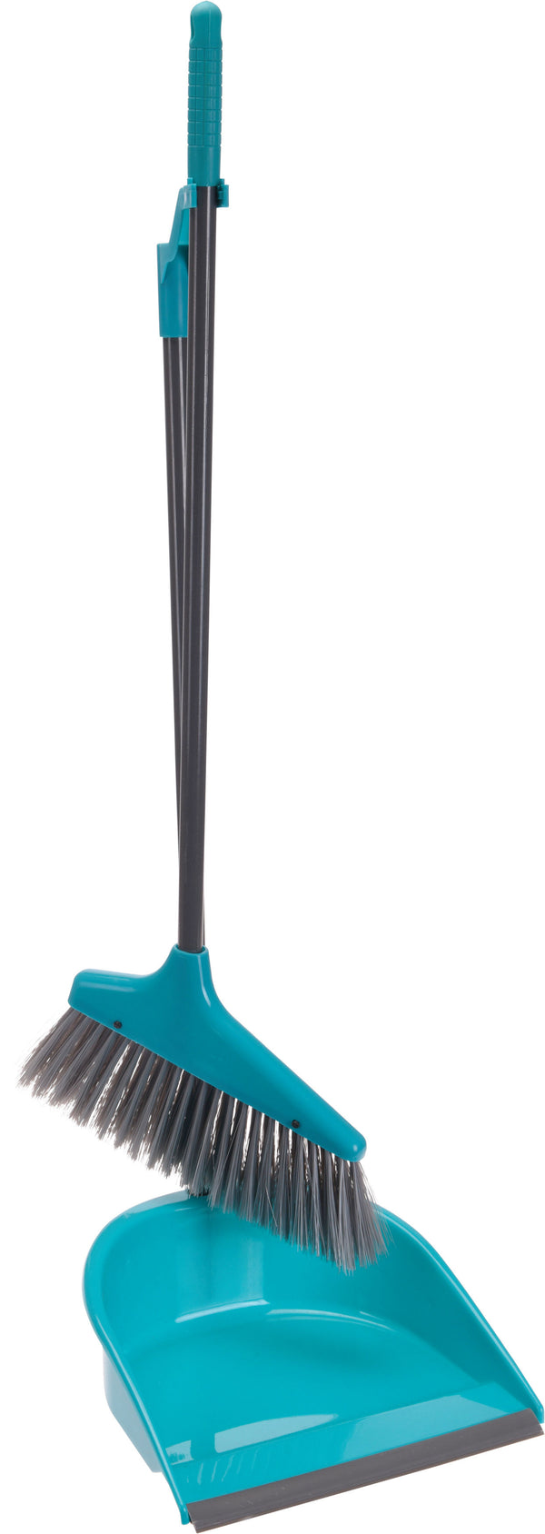 Stoffer en Blik met Lange Steel Blauw/Zwart