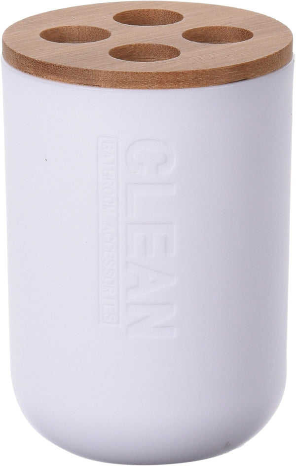 Tandenborstelhouder PS Wit / Bamboe