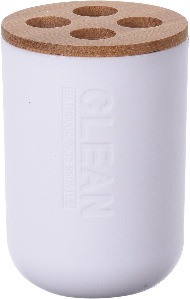 Tandenborstelhouder PS Wit / Bamboe